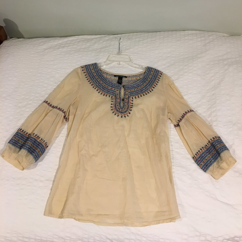 LUCKY Brand Boho/Peasant Embroidered Blouse/Tunic